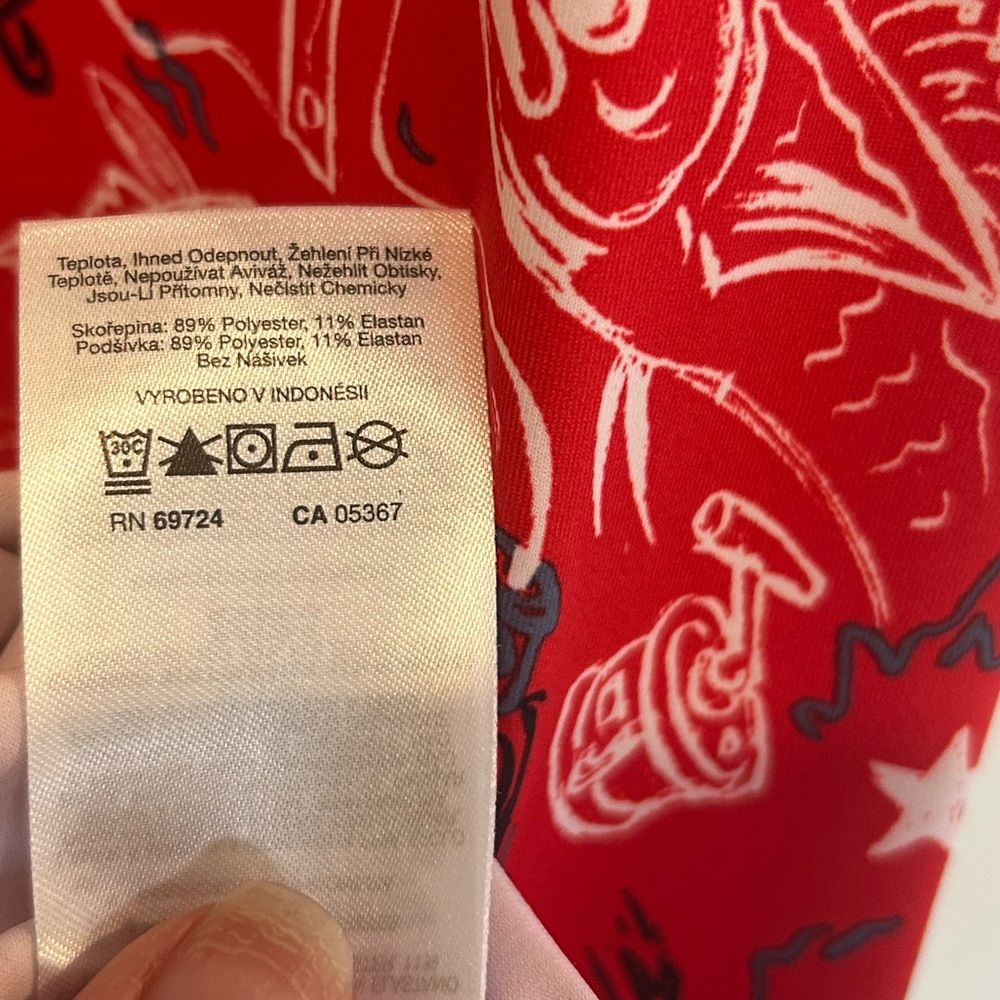 Columbia PFG Midway Bay Red Spark Americana Fish Print Omni-Wick Freeze Dress M - Picture 6 of 9